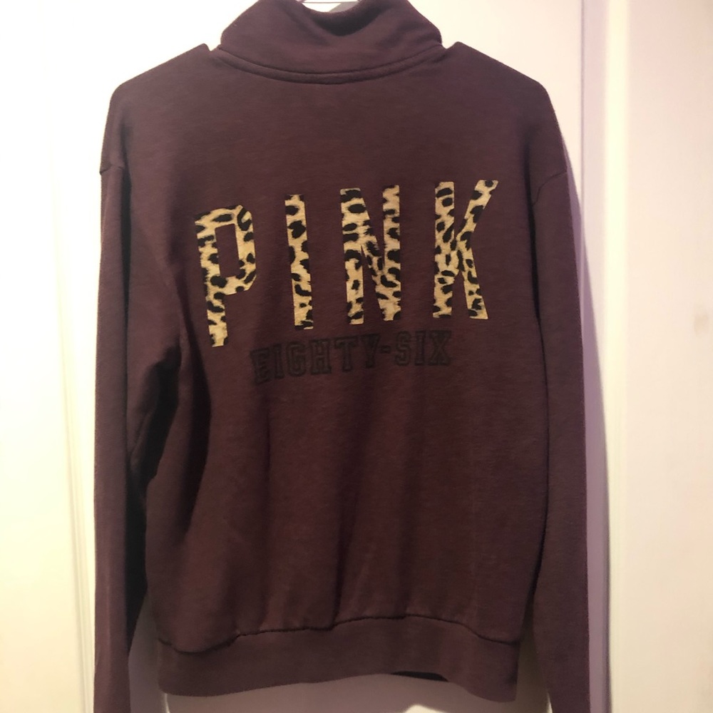 VS Pink maroon quarter zip